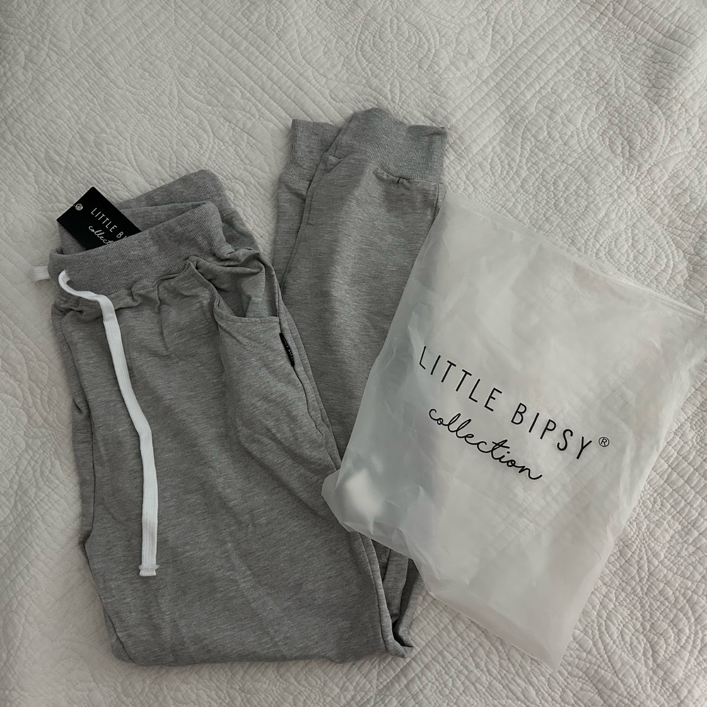 NWT Little Bipsy Adult Joggers Gray
